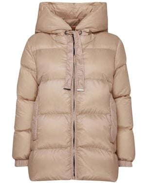 Max Mara Plumífero Con Capucha - Neutro