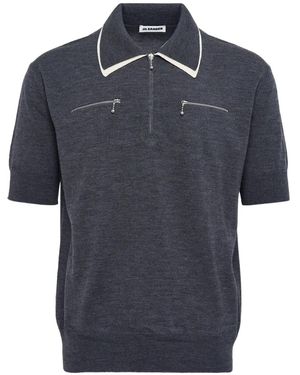 Jil Sander Polo con cremallera - Azul