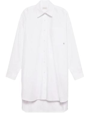 Calvin Klein Chest-Pocket Midi Shirt Dress - White