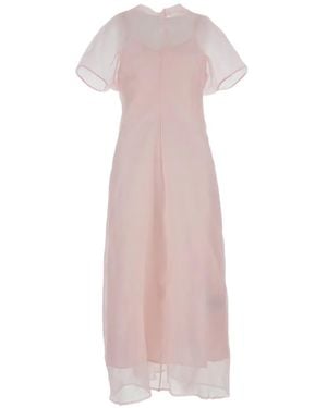 FEDERICA TOSI Robe Mi-Longue À Manches Courtes - Pink