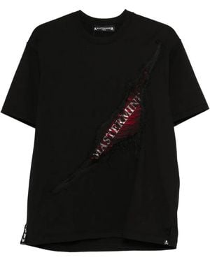 Mastermind Japan Geribbeld T-Shirt Met Logoprint - Zwart