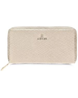 Aigner Ivy Pebbled-Leather Wallet - Natural