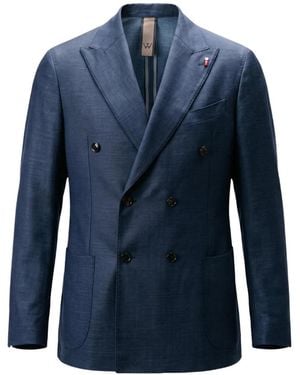 MULISH Double-Breasted Two-Piece Suit - Blue