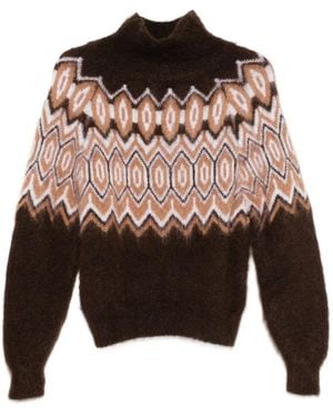 Maje Pullover Mit Geometrischem Muster - Braun