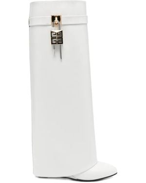 Givenchy Shark Lock Stiefel aus Kalbsleder 90mm - Weiß
