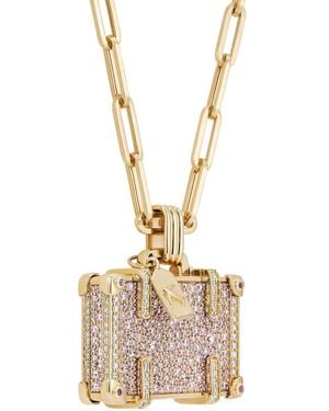 Nevernot 14kt Travel Gelbgoldhalskette mit Saphir und Diamant - Mettallic