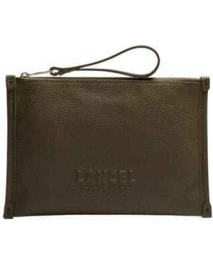 Lancel Pebbled-Texture Wrist-Strap Wallet - Brown