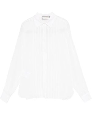 Tagliatore Pleated-Detail Shirt - White