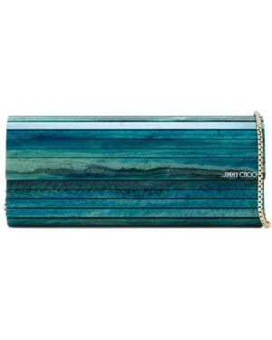 Jimmy Choo Sweetie Marble-Effect Clutch Bag - Blue