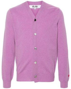 COMME DES GARÇONS PLAY Heart-Patch Wool Cardigan - Pink