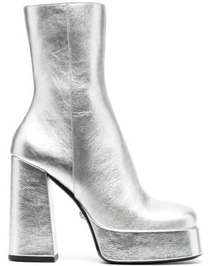 Versace Bottes aevitas argentées - Métallisé