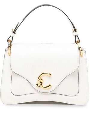 Coccinelle Small C-Me Leather Tote Bag - White