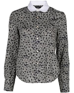R13 Floral-Print Shirt - Gray
