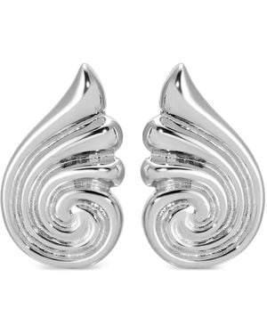 Heaven Mayhem Pendientes Capri En Espiral - Blanco