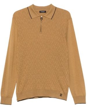 Stefano Ricci Quarter-Zip Polo Shirt - Natural
