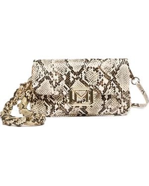 Marella Mini Le Muse Snakeskin-Effect Chain-Link Clutch Bag - White