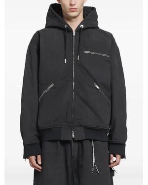 MASTERMIND WORLD Stonewashed Hooded Jacket - Black