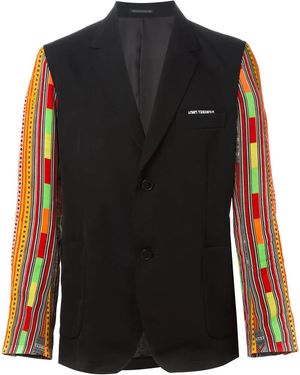 Yohji Yamamoto Contrast-Sleeved Blazer - Black