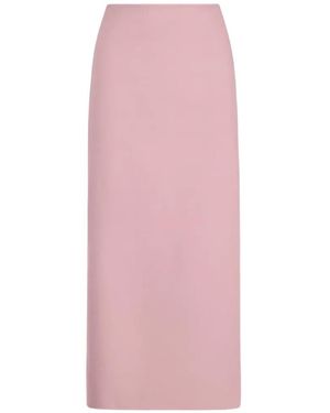 Oscar de la Renta Virgin-Wool Pencil Midi Skirt - Pink
