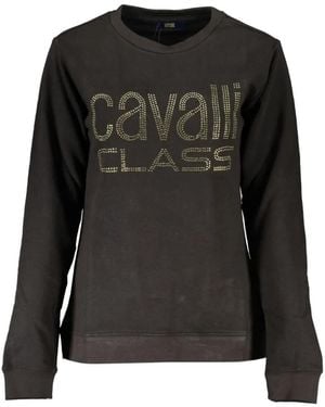 Roberto Cavalli Rhinestone-Embellished Logo Sweatshirt - Black