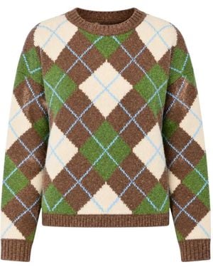 Weekend by Maxmara Jacquard-Knit Argyle Jumper - Green
