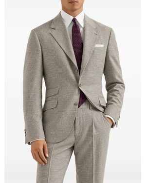 Brunello Cucinelli Checked Single-Breasted Suit - Grey