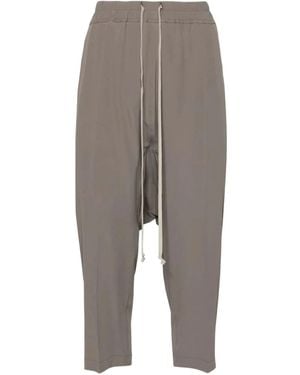 Rick Owens Pantaloni Crop Con Coulisse - Grigio
