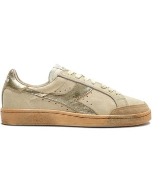 Diadora Prestige Aged Italia Lace-Up Trainers - Natural