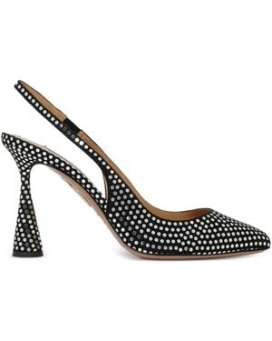 Aquazzura Studded Slingback Heels - Metallic