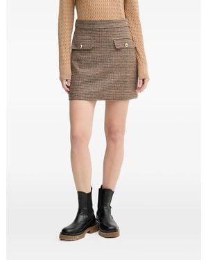 Barbour Minifalda Sophia con motivo pied de poule - Marrón