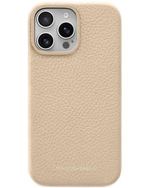 Maison De Sabre Leather Iphone 16 Pro Max Phone Case - Natural