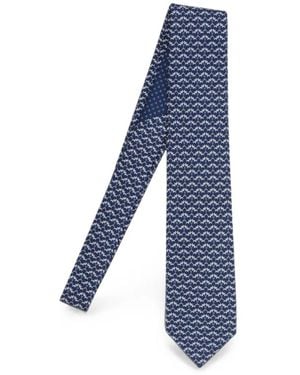 Ferragamo Tales-Print Silk Tie - Blue