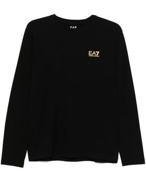 EA7 Logo-Print T-Shirt - Black