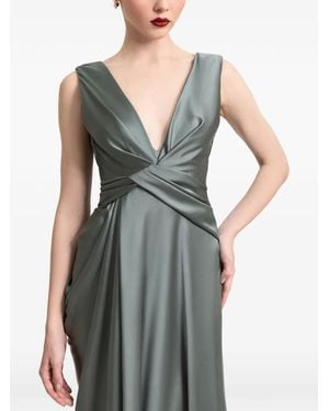 Gemy Maalouf V-Neckline Maxi Dress - Green
