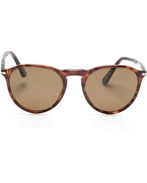 Persol Tortoiseshell-Effect Round-Frame Sunglasses - Natural