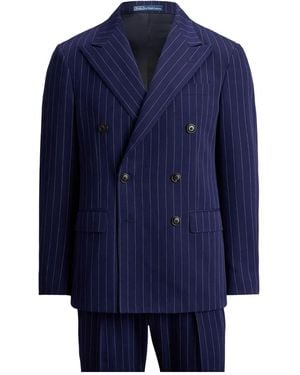 Polo Ralph Lauren Pinstriped Double-Breasted Suit - Blue
