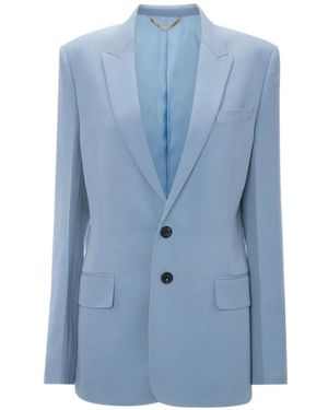 Victoria Beckham Peak-Lapel Single-Breasted Jacket - Blue