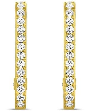 LEIGH MAXWELL Pendientes De Aro Con Motivo Floral Y Diamantes - Blanco