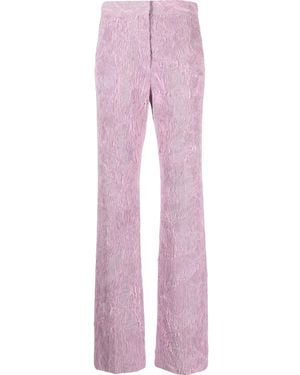 Krizia Pantalones anchos con acabado texturizado - Rosa