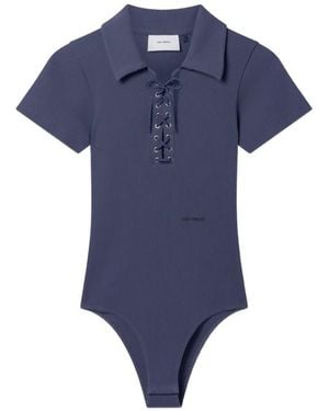 Axel Arigato Lace-Up Ribbed Bodysuit - Blue