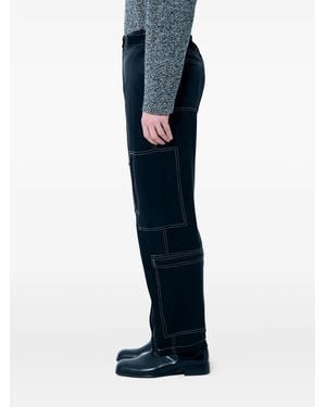 Nomarythm Textile T.D. Satin Topstitched Trousers - Blue