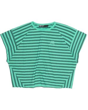 Bimba Y Lola Striped Embroidered T-Shirt - Green