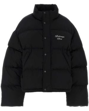 Balenciaga Cotton Blend Down Jacket - Black