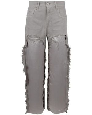 Haikure Ripped Flared Jeans - Grey