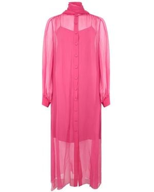 Alberta Ferretti Transparentes Seidenkleid - Pink