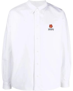 KENZO Boke Flower Signature Cotton Shirt - White