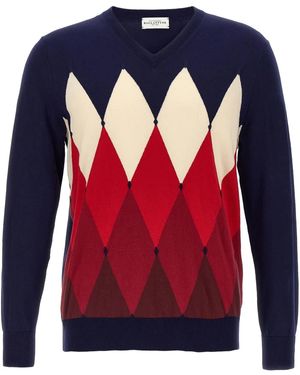 Ballantyne Trui Met Argyle Patroon - Blauw
