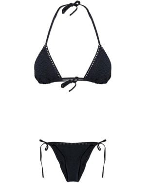 Hunza G Gina Swarovski Crinkle Bikini - White