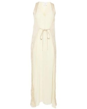 Alysi V-Neck Tied Maxi Dress - White