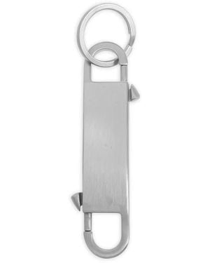 Rick Owens Engraved-Logo Spike-Detail Keychain - White